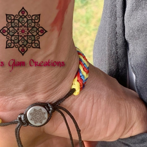 Men Patriot Bracelet-Adjustable Colombia Flag Bracelet- Colombia Flag Colors-Col - Picture 3 of 4